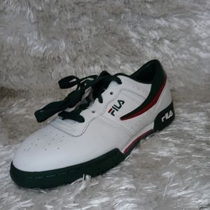 White, Red and Green Fila Classic Sneakers